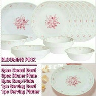 🔥ORIGINAL 20PCS CORELLE DINNER SET BLOOMING PINK NEW YORK SET PINGGAN CORELLE