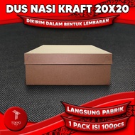 20x20 Kraft Rice Box/Snack Cake Box