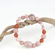 072108七輪調和手串/薔薇輝紅瑪瑙/天然/手鏈/水晶/能量石/原生態