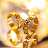 ring for woman ring Gold Plated Gold Color High-End Gold-Plated 999 Vietnam Sand Gold Crushed Ice Ri