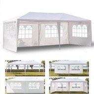 10' X 20'Outdoor White Waterproof Gazebo Canopy Tent With 4 Removable Sidewalls And Windows Heavy Duty Tent For Party Wedding