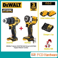 DEWALT Atomic Brushless Cordless DCF922 D2-B1 1/2” Impact Wrench & DCD708D2-BI 13mm ( 3/8" ) Drill D