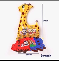 Promo Balon Foil /Gas /Terbang Jumbo Karakter Jerapah Ukuran 95 x 58 Cm