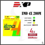 EXP EMO 4X 200m Casting Braided Fishing Line PE Multifilament Durable 4 strand 4 sulam tali pancing 