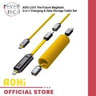 AOHI AOC-L015 The Future MagFlash 2-in-1 Cable: 240W Charging + 512GB Storage, 1000MB/s Speed, Adjus