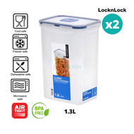 [Bundle of 2] LocknLock 1.3L PP Microwave Airtight Stackable Classic Food Container Rectangle