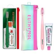 Euthymol Travel Kit Toothpaste Set Original 20g / Whitening 40g Toothbrush Pouch Portable Oral Care