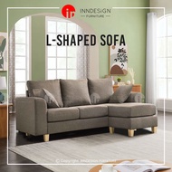 [LOCAL SELLER] 3 SEATER FABRIC L SHAPE SOFA + FREE SOFA PILLOWS (FREE DELIVERY AND INSTALLATION)