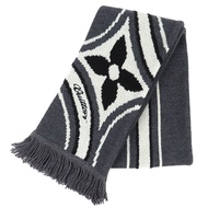 全新LOUIS VUITTONM97784 絲巾，2025 年款，花卉圖案，羊毛/棉混紡，流蘇，灰/黑色，帶原裝盒，意大利​​製造，正品，男士，零售價：¥111,100