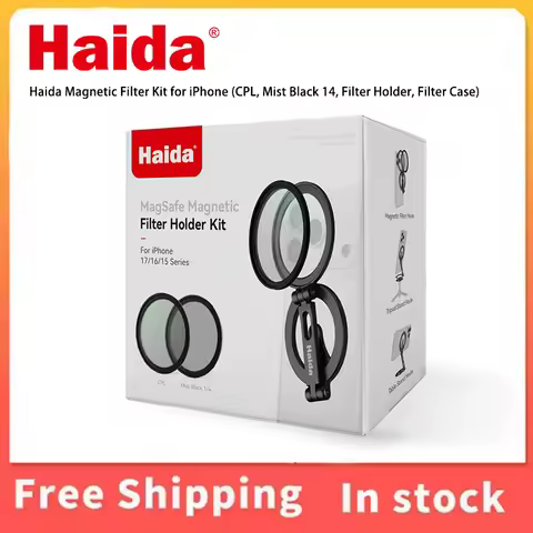 FOR iPhone Haida Magnetic Lens Filter Set, CPL + Black Mist 1/4, Comes with Filter Holder and Protec