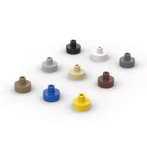 MOC 10PCS Puzzle Particle 20482 Tire Round 1x1 Building Blocks With Bar And Pin Handle Brick IdeaToy