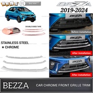 AMAZING PERODUA BEZZA 2019-2024 CHROME FRONT BUMPER GRILLE GARNISH STAINLESS STEEL FRONT GRILL LOWER