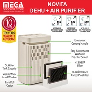 NOVITA ND26+ 60m² 2-IN-1 DEHUMIDIFIER + AIR PURIFIER