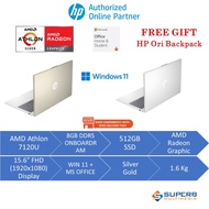 HP Laptop 15-FC0951AU Silver FC0963AU Gold (AMD Athlon Silver, 8gb ddr5 onboard ram, 512gb ssd, AMD 