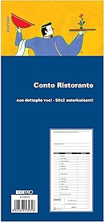 Edipro E5343C Restaurant Account with Voice Details 50 x 2 Self-Calculating F.To 14.8 x 22