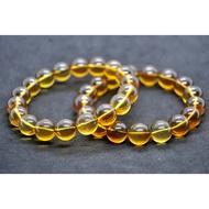 Burmese Amber Brown Red Violet Gold Blue Film Bracelet 11MM 16 Hand Circumference (With Film)