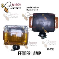 QUEENBEE FENDER LAMP FOR JEEPNEY TOYOTA Land Cruiser DL-224 YT-290 24v Metal Flat AMBER/WHITE