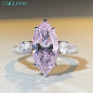 100% S925 Silver 7 CT Pink Marquise Cut Lab Sapphire High Carbon Diamond Engagement Ring For Women F