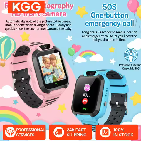 Kids IP67 Waterproof Smartwatch 2G SIM Card Calling SOS Emergency Button LBS Tracker Camera &Voice C