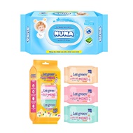 Nuna Baby Wet Tissue Combo + Let-green Mini Wet Tissue Convenient, Hygienic for Baby