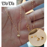 Jewelry set authentic 18k Saudi gold pawnable legit lightweight necklace women's lucky pentagram pendant earrings set of two pieces jewelry Hypoallergenic makes a great gift for girls and students