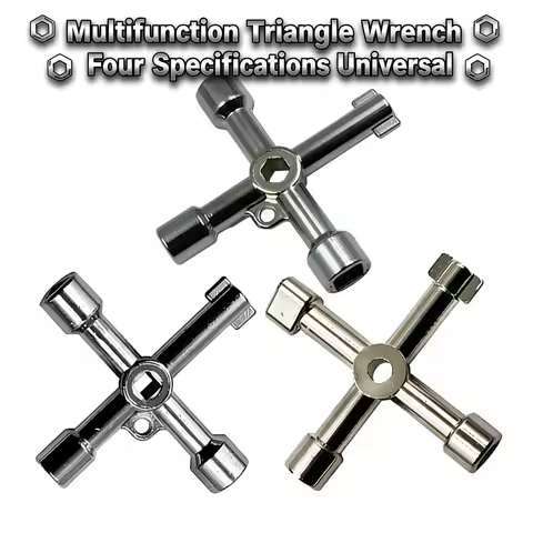 Multifunction 4 Ways Universal Triangle Wrench Key Plumber Keys Triangle For Gas Electric Meter Cabi