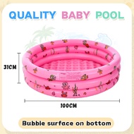 3Rings Inflatable 100CM Round Pool Kids Swimming Pool Outdoor Swimming Pool Round Swimming Pool Chil