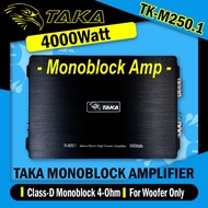 Monoblock Car Amplifier 4000Watts TAKA High Power Amp TK-M250.1 Suitable for Car woofer Double Coil 