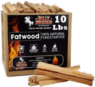 Billy Buckskin 10 lbs. Fatwood Fire Starter Sticks Camping Essentials | Great Fire Logs and Fire Sta