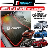 Perodua Myvi 2005 / Lagi Best 2011 / Icon 2015 / G3 2018 - 2023  Rhino Car Carpet Floor mat Trap Mat
