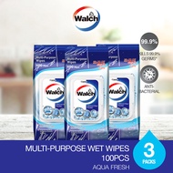 Walch Multi Purpose Disinfectant Wet Wipes 100pcs x 3 Packets