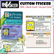 SpongeBob Name Card - Touch n Go Card Sticker Cover / TNG CARD Sticker / Bank Card Sticker / Access 