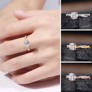 3 Color Titanium Women Crystal Diamond Wedding Rings Fashion Jewelry Accessories Silver 925 / Gold / Rose Gold