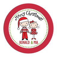 Stick Figure (Boy & Girl) Christmas Stickers