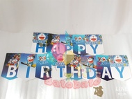 Banner Ulang Tahun Motif Doraemon / Banner Happy Birthday / Banner HBD Doremon / Banner Ultah Anak