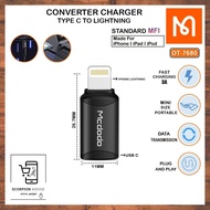 ☆ MCDODO OT-7680 3A Type-C to IP Converter Adapter ☆  🌟 Function: Charging & Data Transmission
