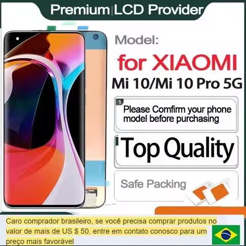 Original all functions LCD Replacement for Xiaomi MI 10 5G, Touch Screen Display, M2001J2G, M2001J2I