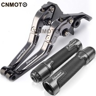 For HONDA Air Airblade 160 ABS modified CNC aluminum alloy 6-stage adjustable Foldable brake lever clutch lever with Handlebar grips glue Set