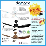 Decco Adelaide DC Ceiling Fan With 24W 3 Tone Dimmable LED Light Kit And Remote