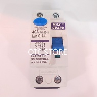 MAXGUARD TYPE A 30mA 100mA ELCB RCCB (2P/4P) (40A/63A) (DETECT AC & DC LEAKING)