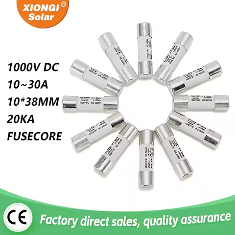 XIONGISOLAR 1pcs/10pcs 1000V 10A~30A Fuse Core Low Voltage 10x38mm gPV PV DC Fusible Link for Solar