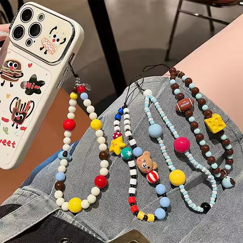 Cute Dog Bear Cheese Pendant Mobile Phone Chain Charms For Keychain Phone Case Accessories Hanging R