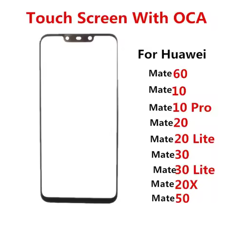 Outer Screen For Huawei Mate 60 50 30 Lite 10 Pro 20 X 20X Touch Panel LCD Display Front Glass Cover