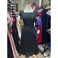 [N bust, Waist, Long D] Short-sleeved dress, long form, slightly flared waist (DTN1)