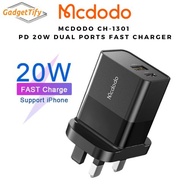 MCDODO CH-1301 20W Fast Charger / PD + QC Super Fast Quick Charging / UK Plug