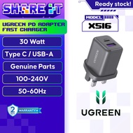 UGREEN Nexode Charger 30/20W GaN USB-C/USB-A 2 Ports Power Adapter