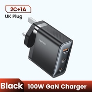 Toocki 100W USB GaN ที่ชาร์จ PD QC 3.0ที่ชาร์จโทรศัพท์อย่างรวดเร็วชาร์จเร็ว Type C สำหรับ iPhone 15 
