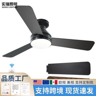 Bedroom Variable Frequency Living Room Silent Ceiling Fan Light Home with Chandelier Ceiling Cross-B