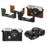 PU Leather Camera Half Body Case for Olympus PEN EP7 E-P7 Battery Opening Bottom Cover