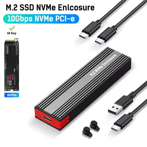 NVMe M2 SSD Enclosure External HD SSD NMVe Enclosure PCIE 10Gbps USB 3.2 Gen 2 USB C Adapter Aluminu